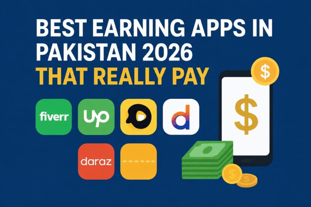 Top earning apps in Pakistan 2026 mobile earning apps dashboard