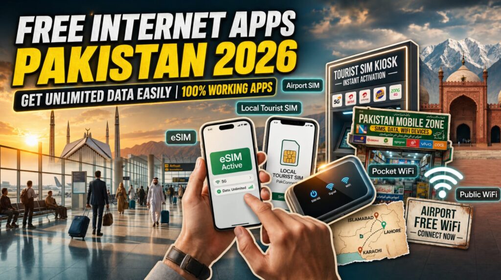 Free Internet Apps Pakistan 2026 working apps for free data rewards in Pakistan