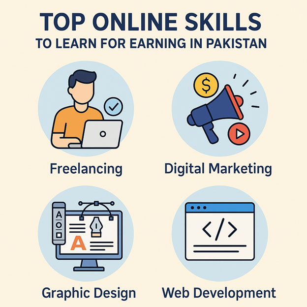 Online Skills Pakistan Earn – woman working online from home in Pakistan on laptop