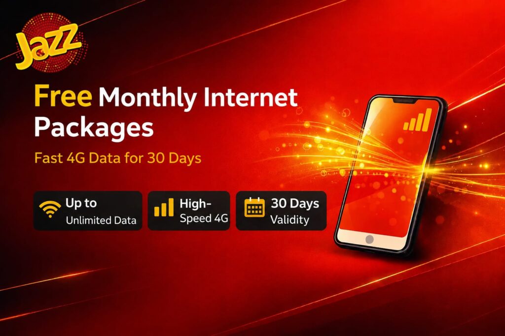 Jazz Monthly Free Internet Offer 2026 free MBs Pakistan